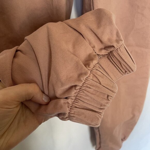 BDG Urban Outfitters Womens Cargo Pants Elastic Cuffs Buttons size L Mauve Pink - Picture 4 of 9